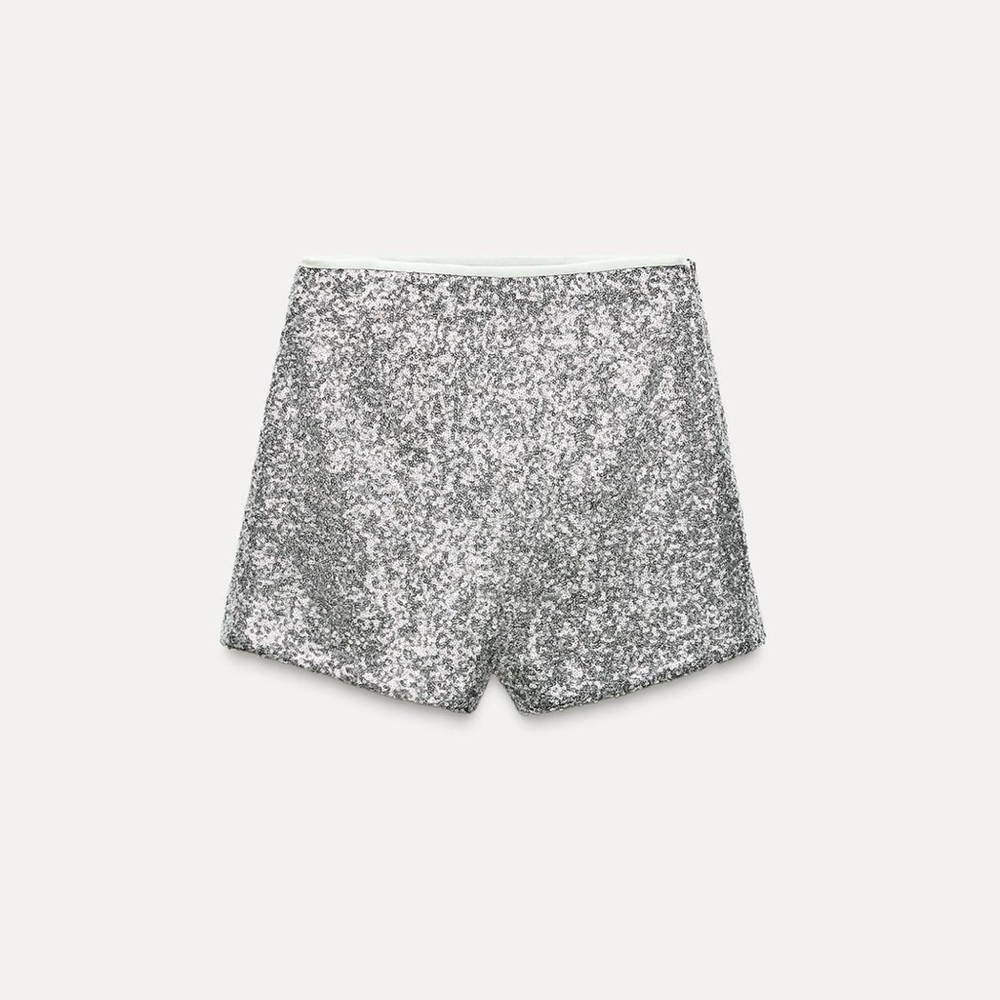 Silver Sequin Zara Shorts